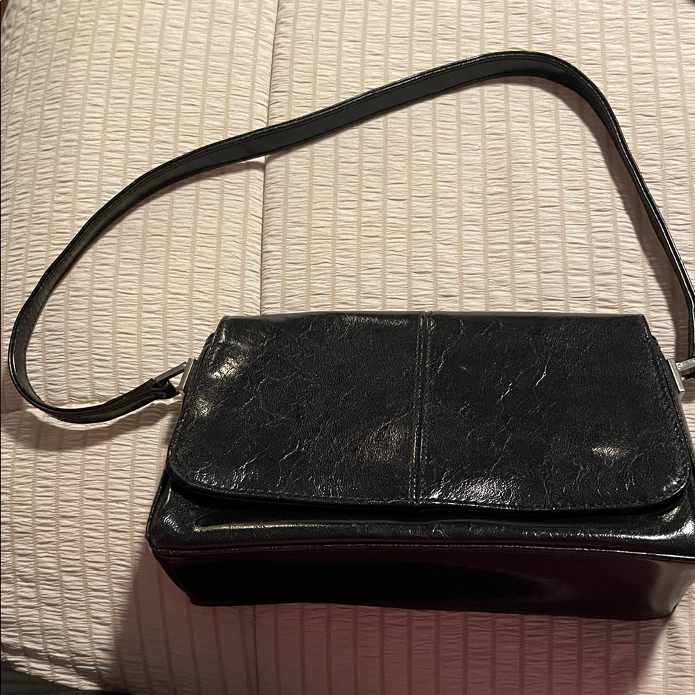 Liz Claiborne Black Leather Shoulder Bag